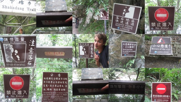 Just a few of the warning signs on Shakadang Trail
