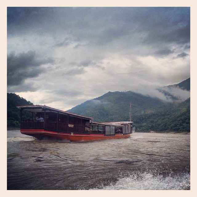 Taking the riverboat from Laos back to Thailand