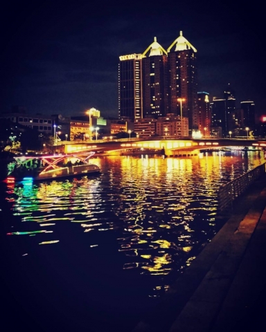 Love River at night, Kaohsiung, Taiwan