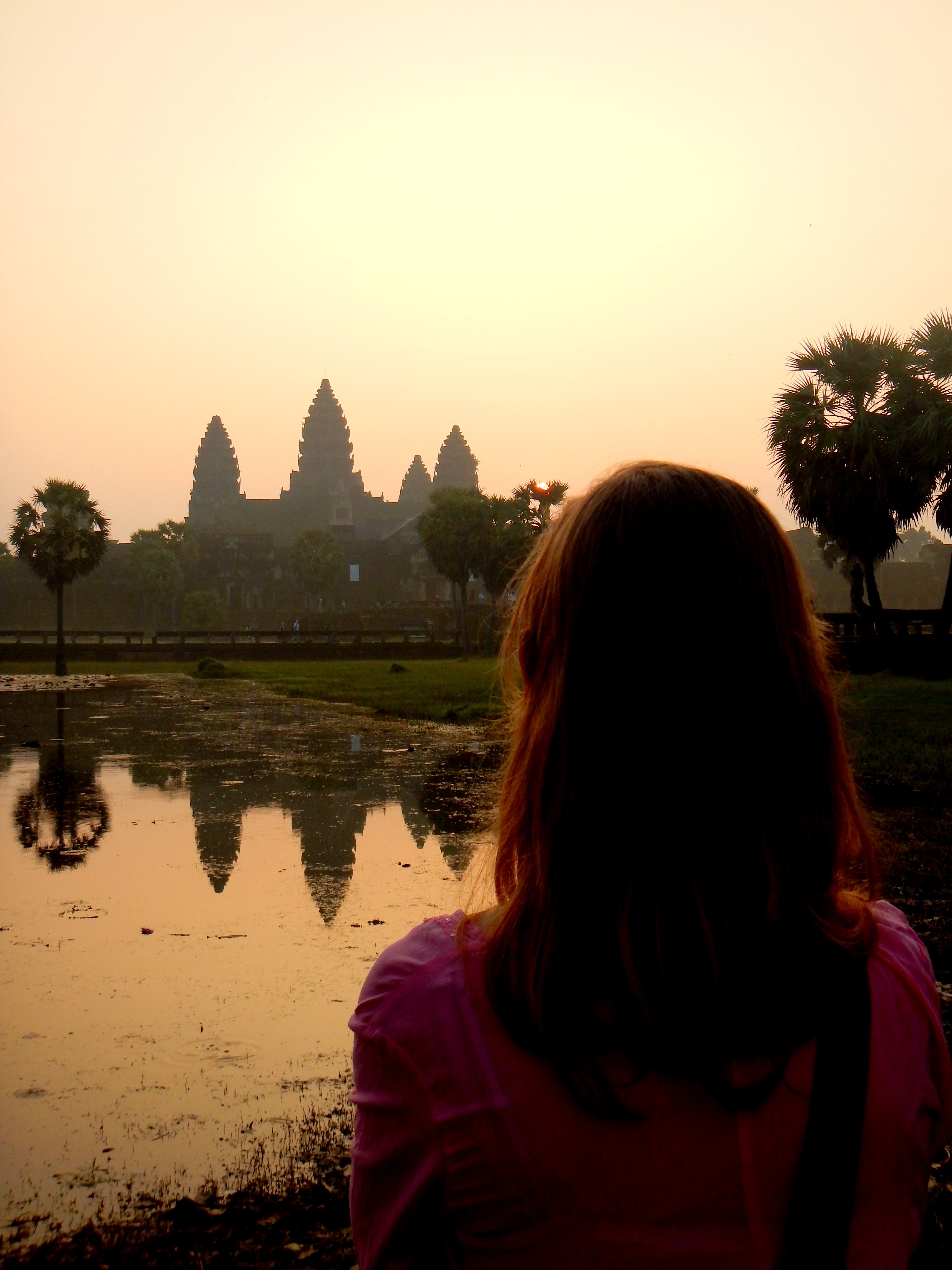 Watching the sun rise over Angkor Wat, Cambodia