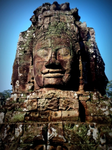 Bayon-- these faces cover the entire temple. Cambodia