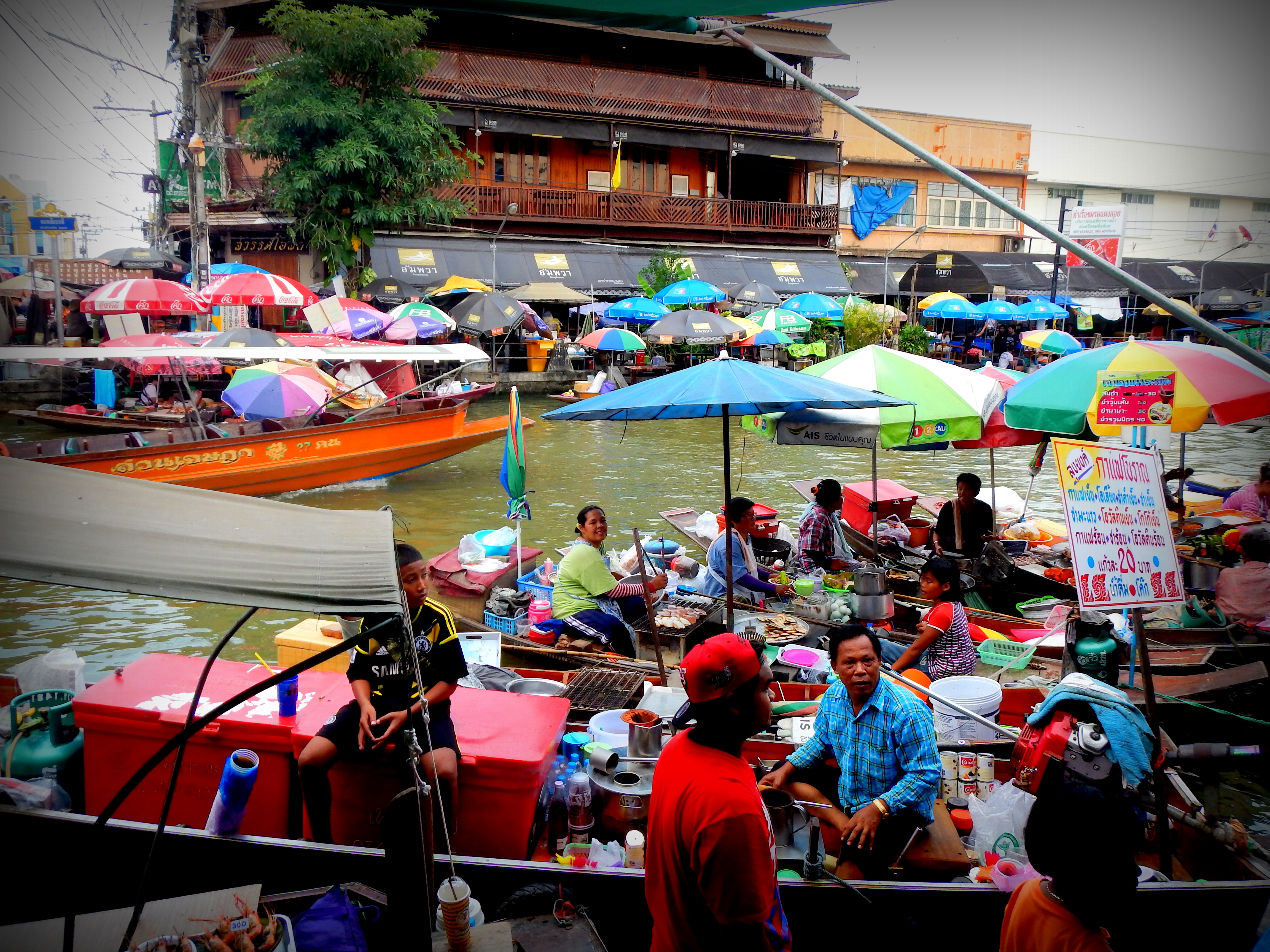 At Damnoen-Saduak Floating Market near Bangkok, Thailand