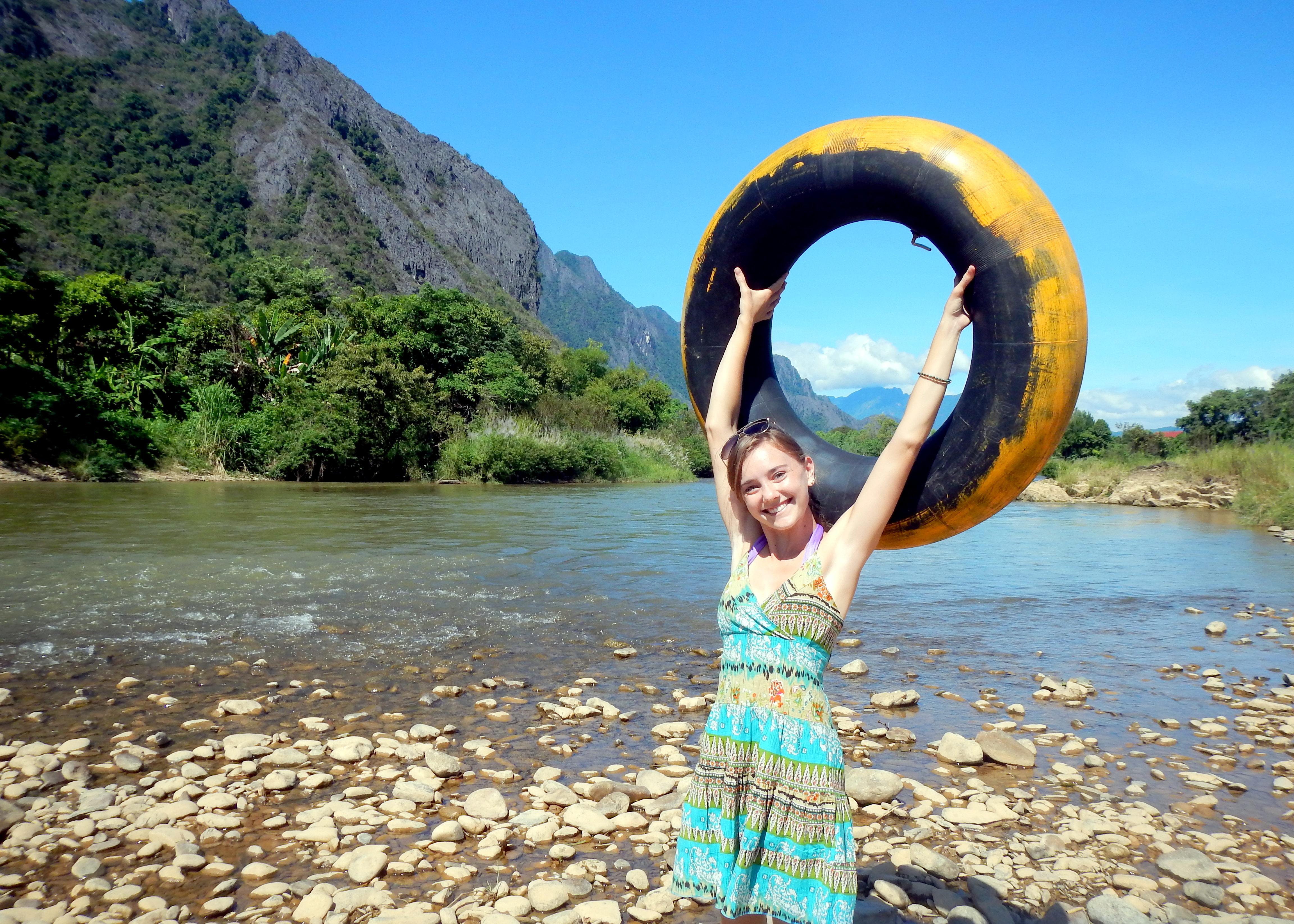 Floating the Nam Song River in Vang Vieng Laos