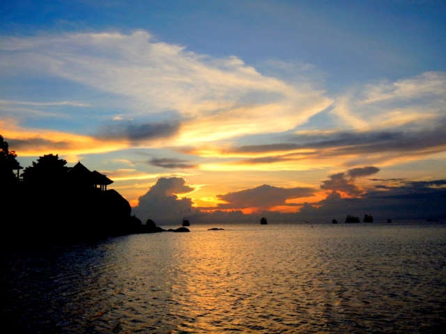 Sunset at Chalok Baan Kao Beach on Koh Tao, Thailand