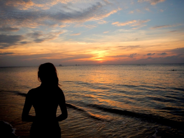 Sunset on Ao Chao Phao beach on Koh Phangan, Thailand