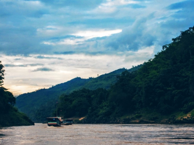 Taking the riverboat from Laos back to Thailand