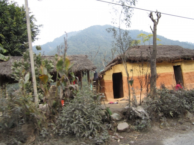 Homes alongside the road as we drove from Chitwan to Pokhara, Nepal