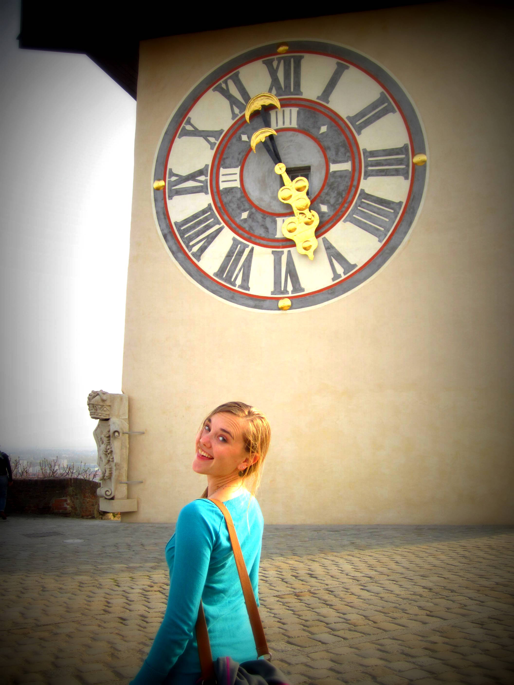 The clock tower, Schloßberg, in Graz, Austria
