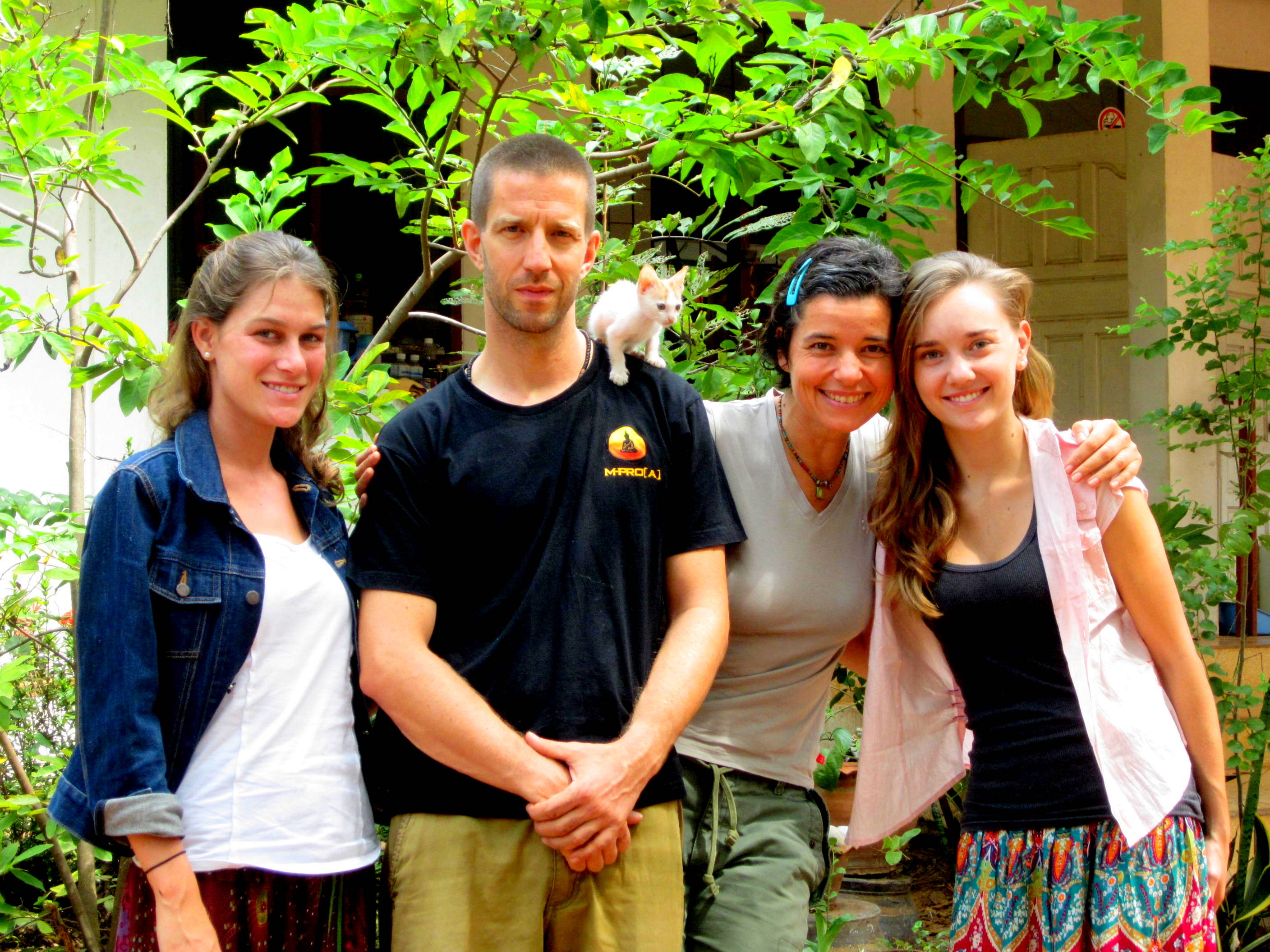 Nicole and I with Christian and Anja, the leaders of the Mindfulness Project in Khon Kaen, Thailand