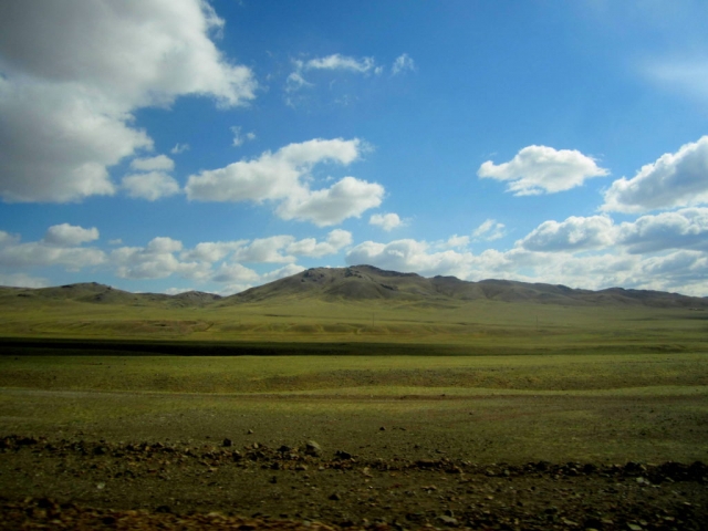 The Mongolian countryside is just wide expanse