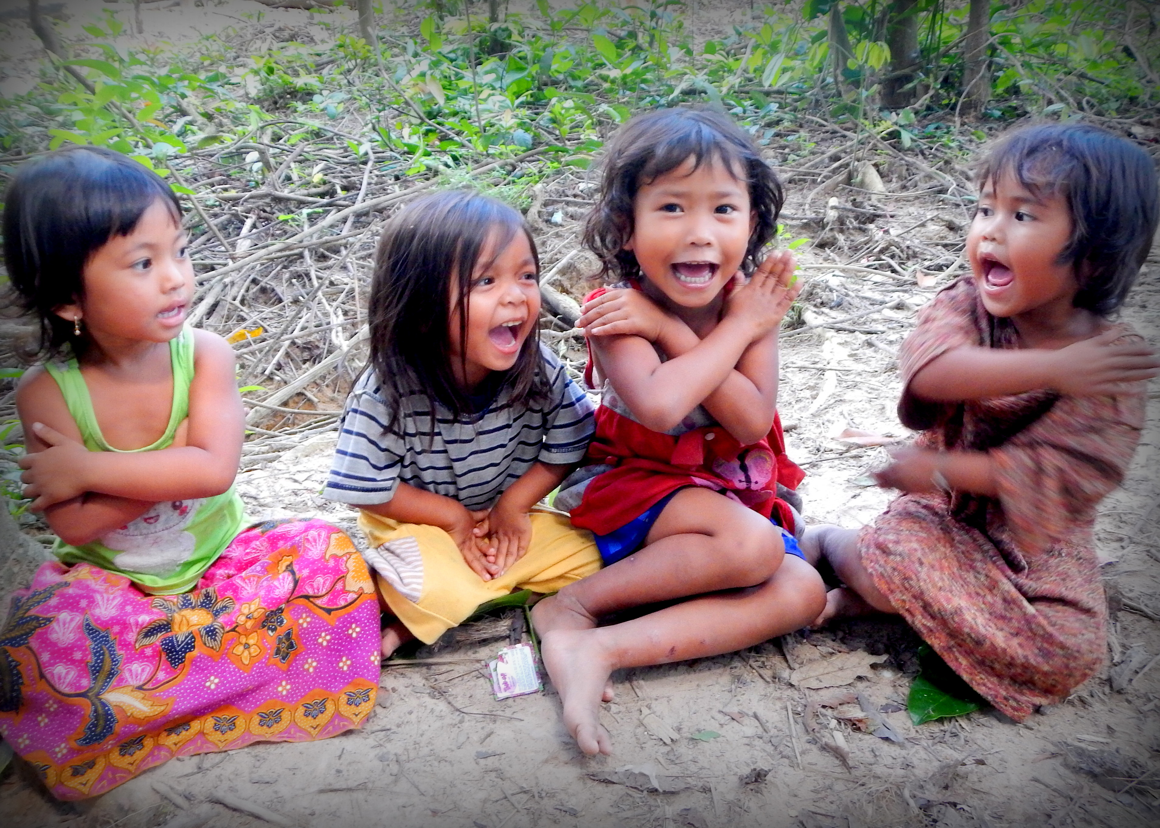These Cambodian girls were singing and dancing