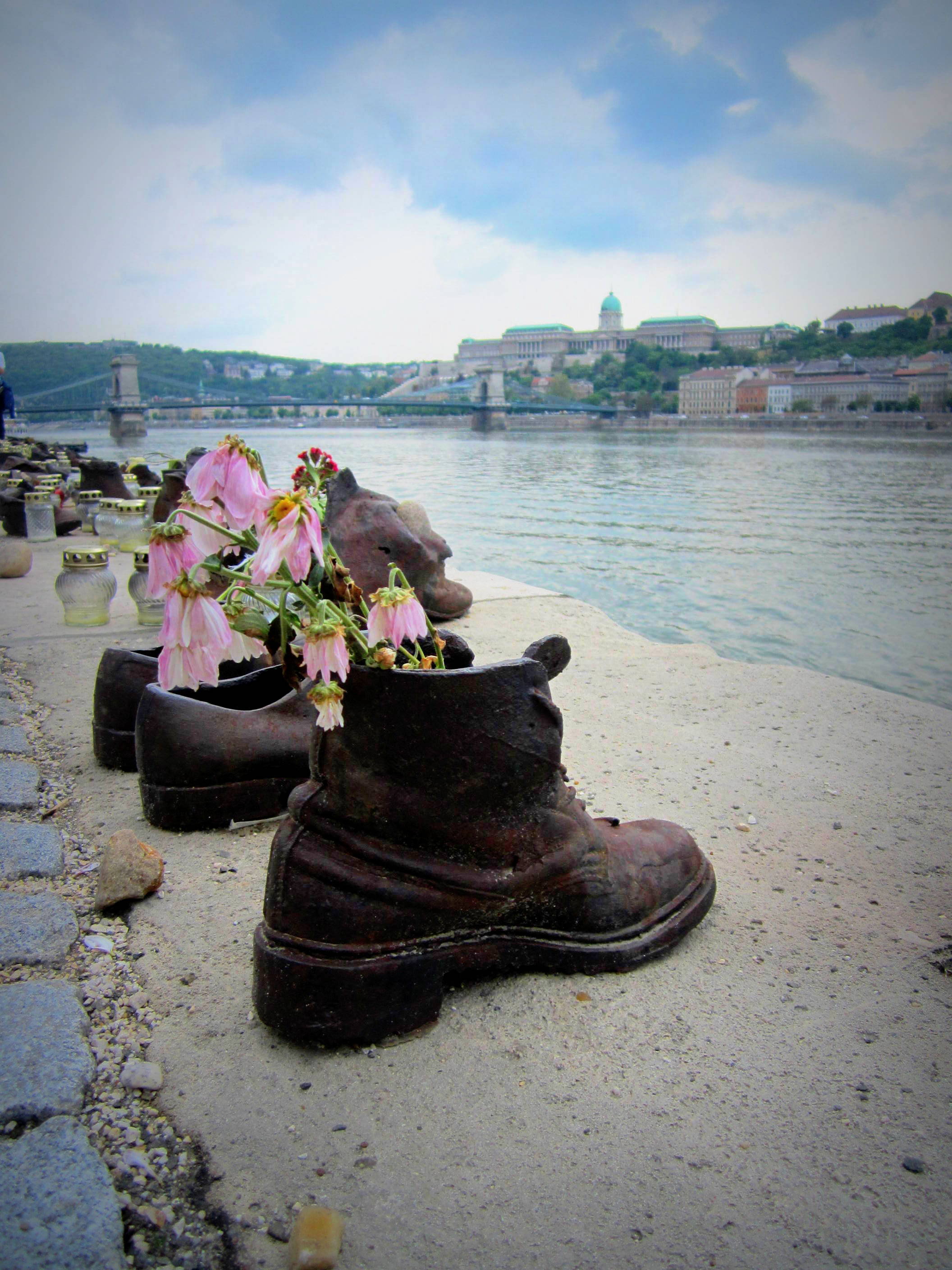 Shoes on the Danube Bank. WW2 memorial. Budapest, Hungary