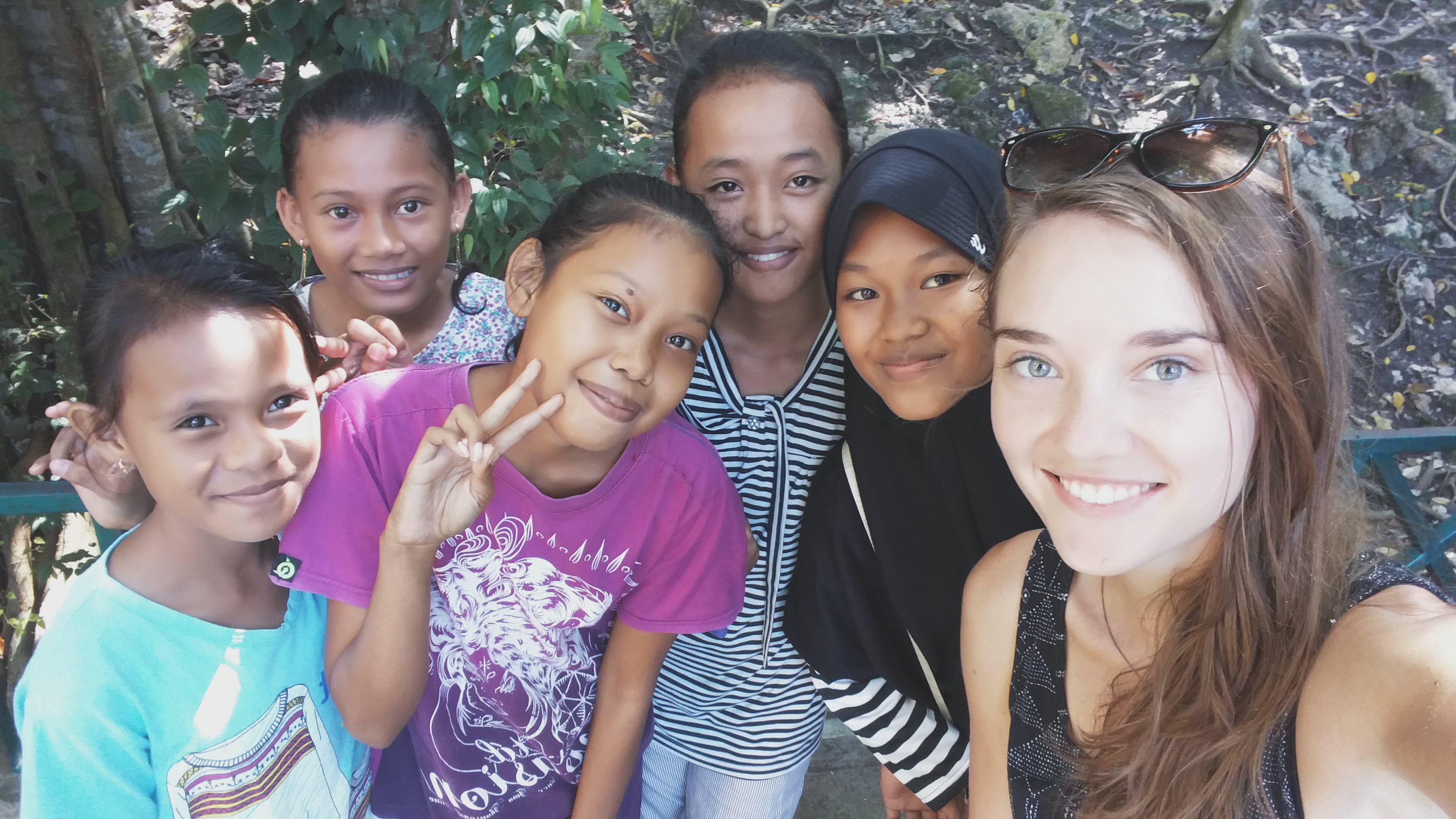 Indonesia, Ampana- local girls that asked to take a photo