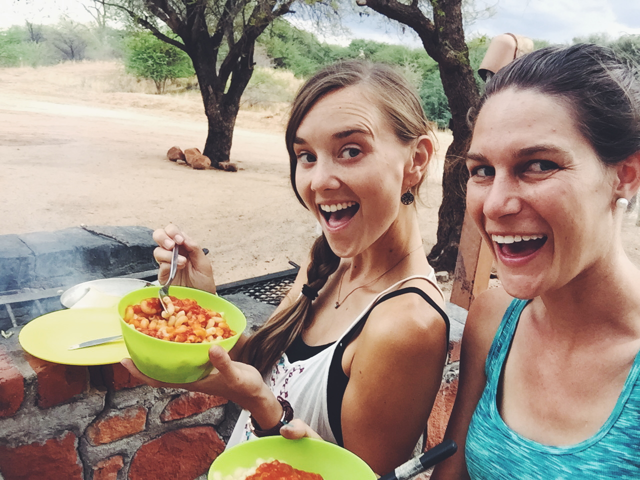 Waterberg, Namibia- proud of ourselves for cooking at the campsite