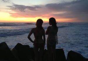 Nicole and I at the beach sunset Kaohsiung Taiwan